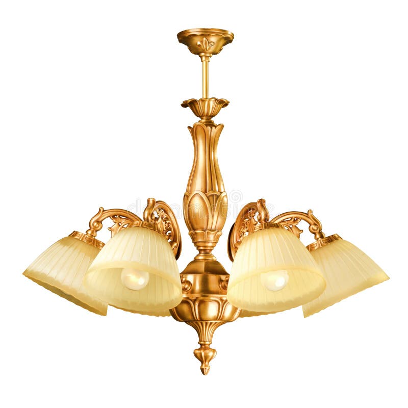 Vintage chandelier isolated on white stock photos