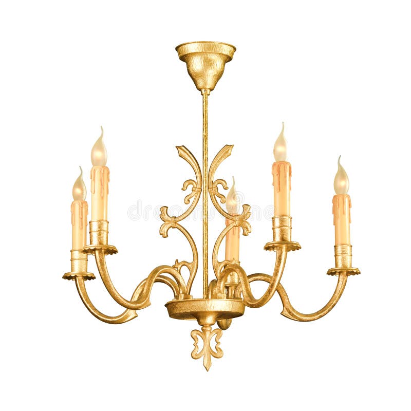 Vintage chandelier isolated on white royalty free stock photo