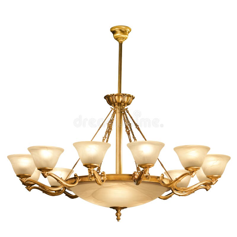 Vintage chandelier isolated on white royalty free stock photos