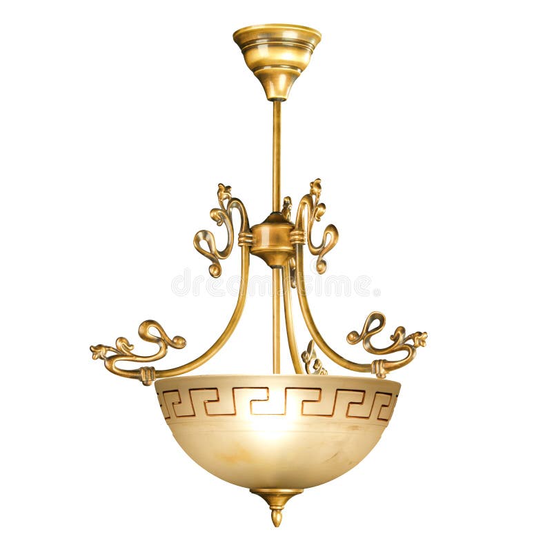 Vintage chandelier isolated on white stock photography