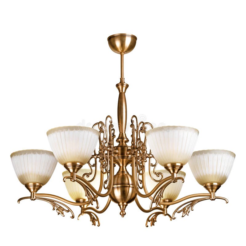 Vintage chandelier isolated on white stock images