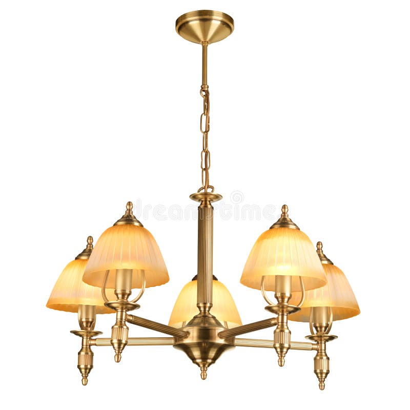 Vintage chandelier isolated on white royalty free stock photo