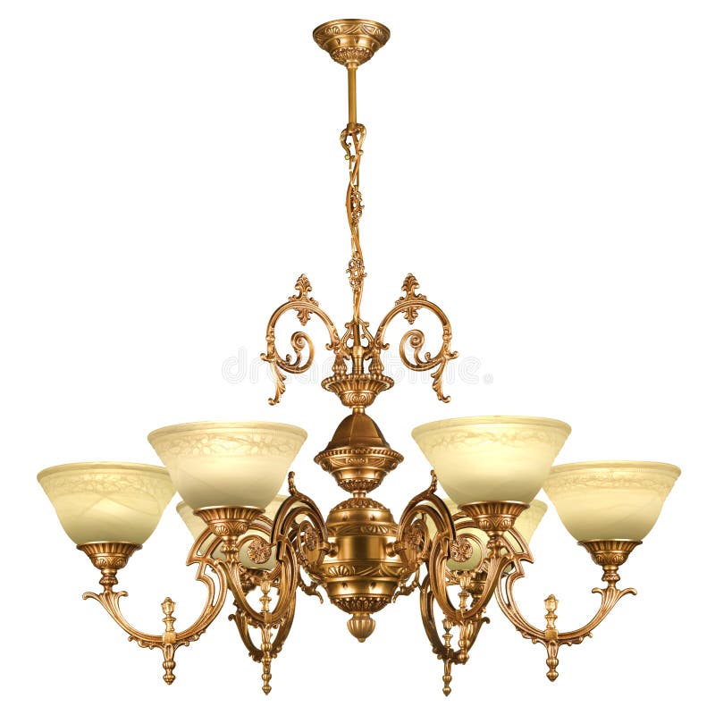 Vintage chandelier isolated on white royalty free stock image