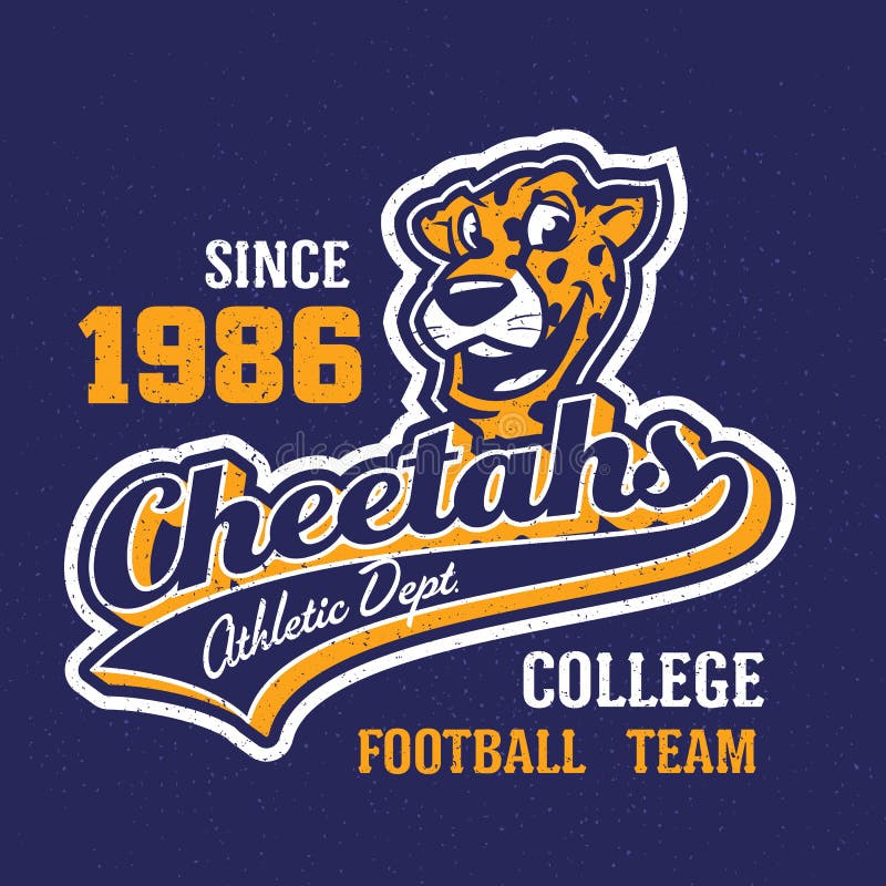 Vintage cheetahs apparel design royalty free illustration Vintage cheetahs apparel design royalty free illustration