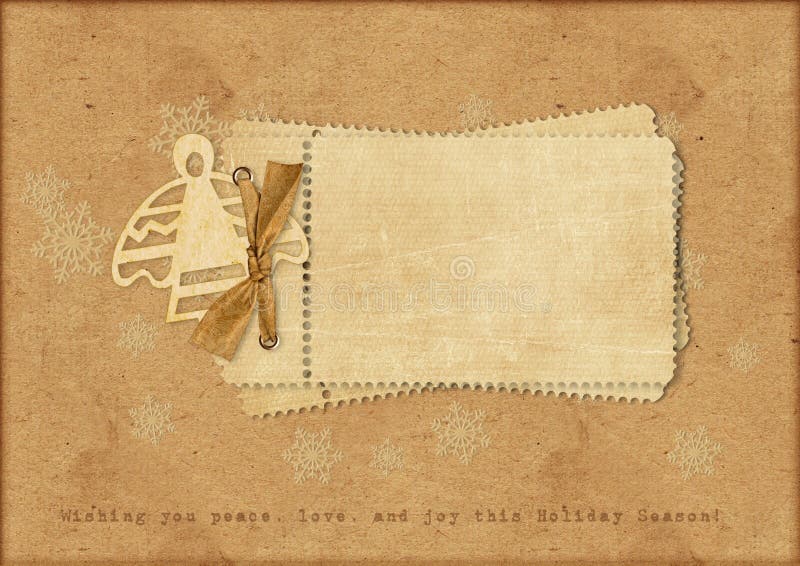 Vintage Christmas card with an angel