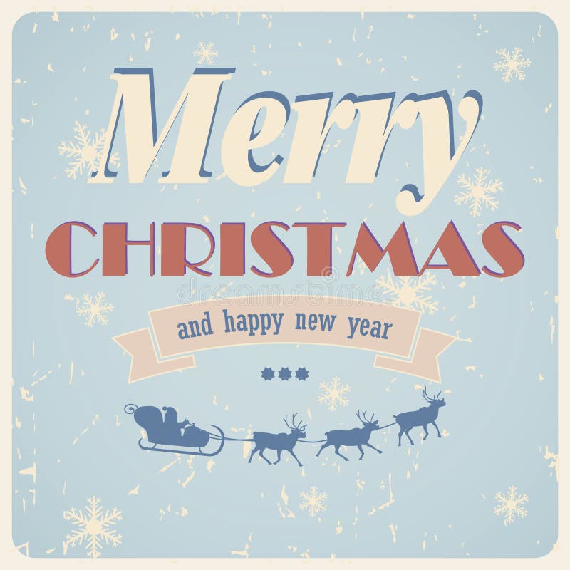 Merry Christmas Vintage Card Stock Vector - Illustration of pattern ...