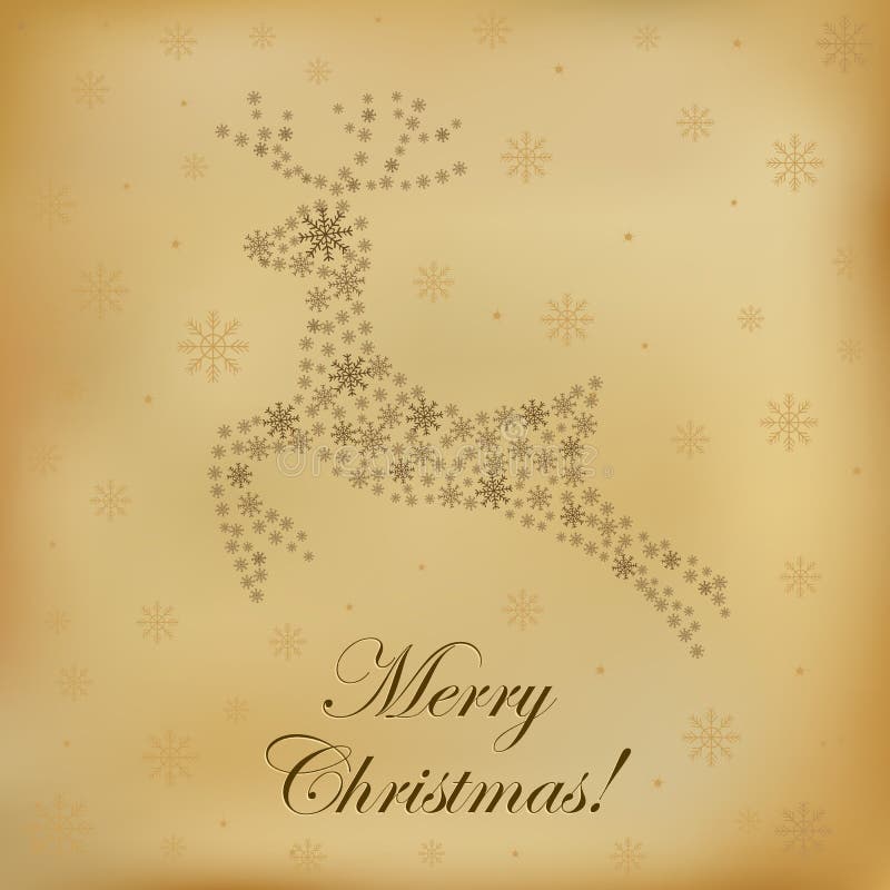 Vintage Christmas Deer. Vector