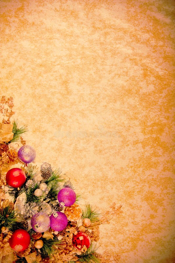 Vintage Christmas Corner Desing Series on Parchment Paper. Vintage Christmas Corner Desing Series on Parchment Paper