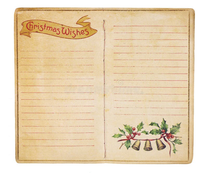 Vintage Christmas List Booklet Stock Photo Image of aged, clipping