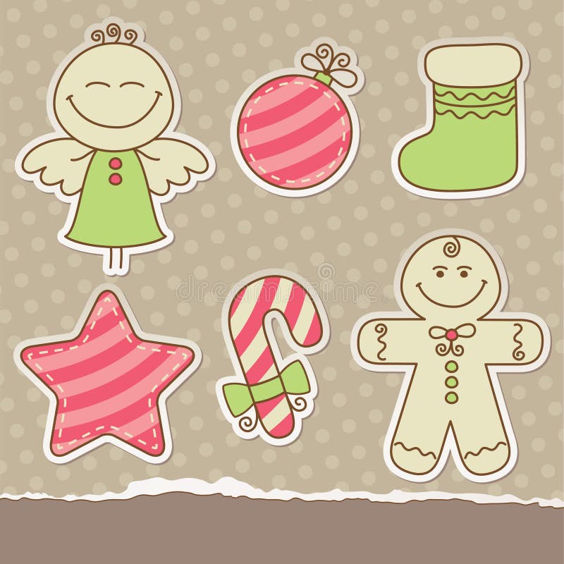 Vintage christmas scrapbook elements stock illustration Vintage christmas scrapbook elements stock illustration