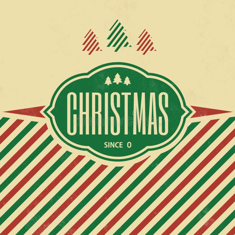 Vintage Christmas Typographic Background - Retro Design Stock Vector ...
