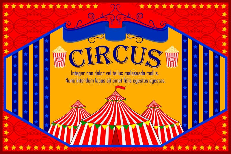 Vintage Circus Cartoon Poster Invitation for Party Carnival