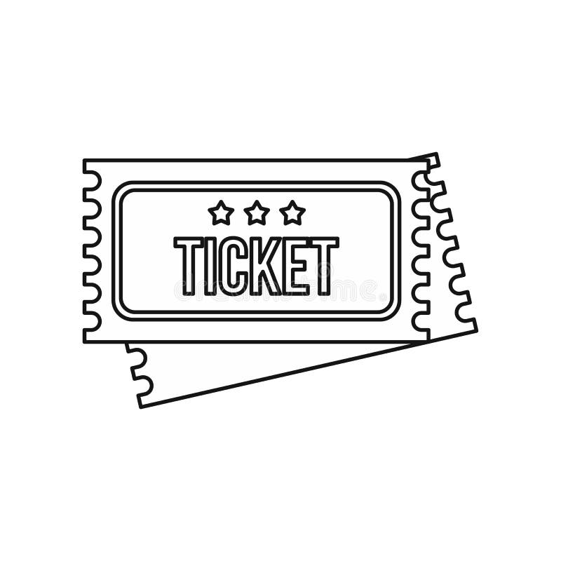 Vintage circus tickets icon in outline style isolated on white background vector illustration. Vintage circus tickets icon in outline style isolated on white background vector illustration