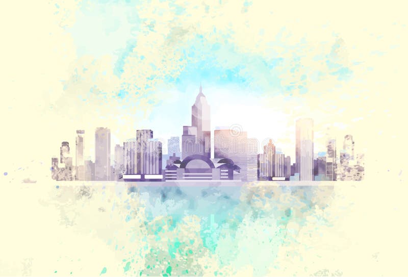 Vintage City Skyscraper View Cityscape Background stock illustration Vintage City Skyscraper View Cityscape Background stock illustration