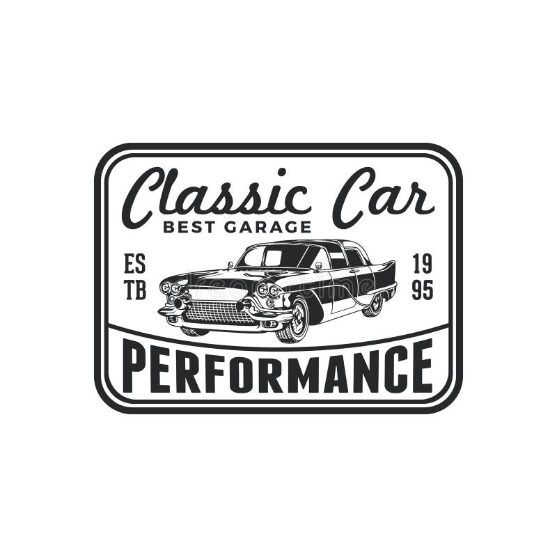 Vintage Classic Car Repair Garage Logo Badge Design Old Retro