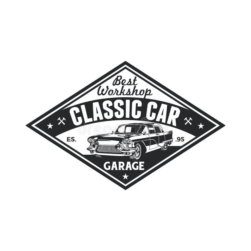 Vintage Classic Car Repair Garage Logo Badge Design. Old Retro Style ...