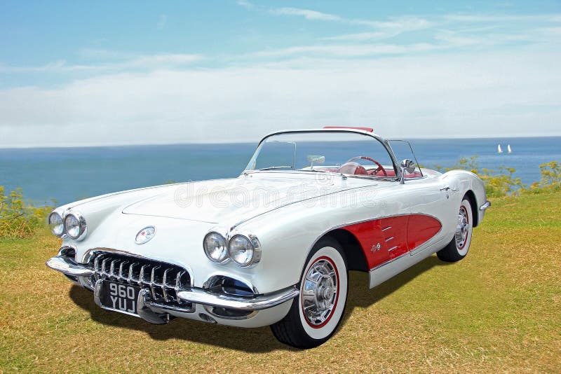 Photo of an american vintage classic chevrolet c1 corvette convertible on display at whitstable outdoor car show taken 17th april 2017. Photo of an american vintage classic chevrolet c1 corvette convertible on display at whitstable outdoor car show taken 17th april 2017.