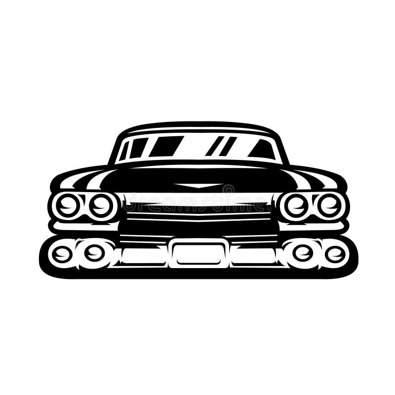 Vintage classic retro car vector image isolated front view