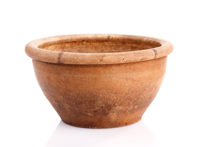 Vintage Clay Pot Black Color on White Background Stock Photo Image of