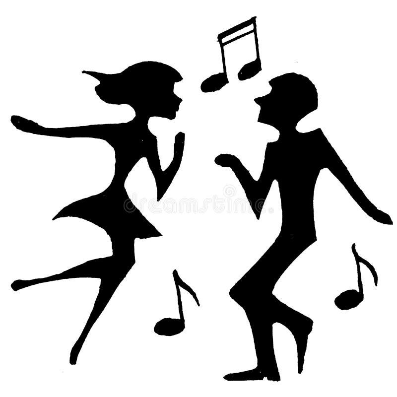 Vintage Clipart 177 Cartoon Dancing Couple Silhouette Stock Illustration -  Illustration of partying, silhouette: 177149474