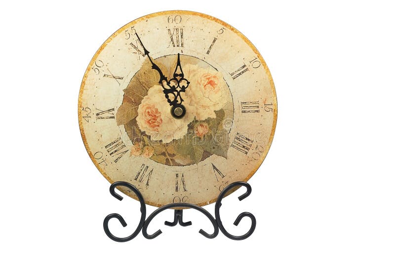 Vintage clock-face with roses royalty free illustration