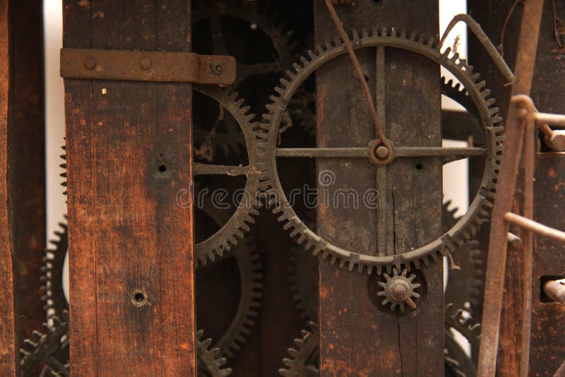 Vintage clock mechanics stock photos
