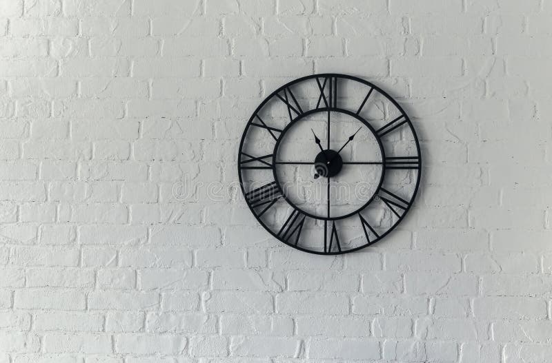 Vintage clock with Roman numeral stock photos