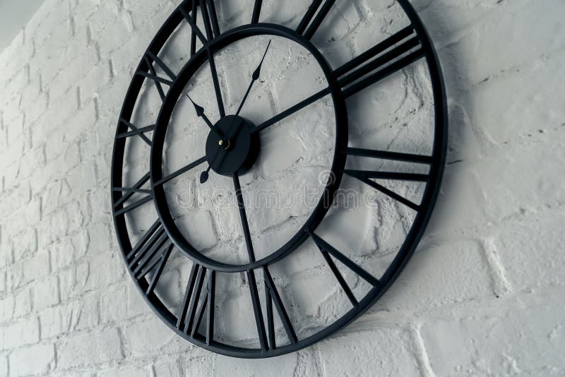Vintage clock with Roman numeral stock images