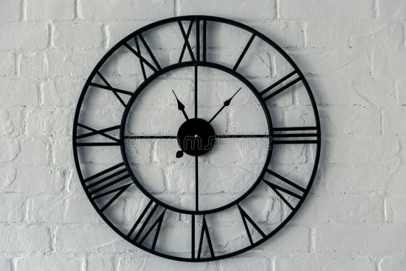 Vintage clock with Roman numeral royalty free stock photos