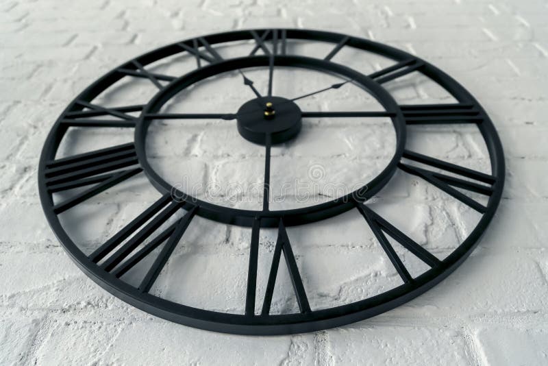 Vintage clock with Roman numeral stock images