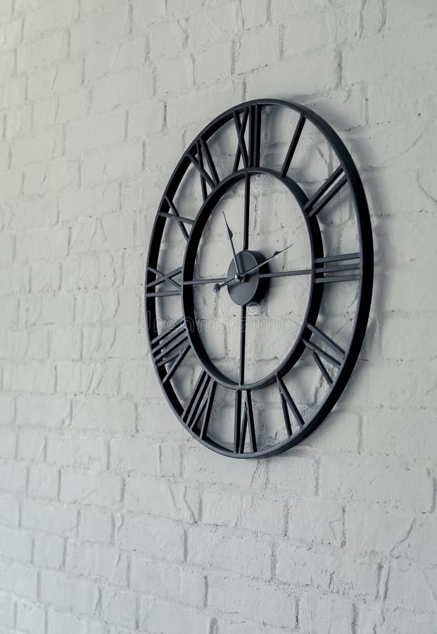 Vintage clock with Roman numeral stock images