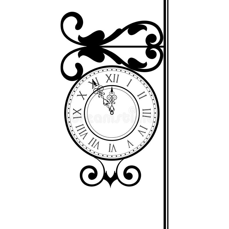 Vintage clock vector illustration