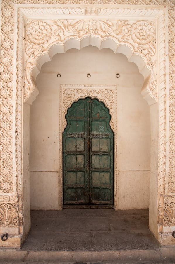 Vintage Closed green castle gate