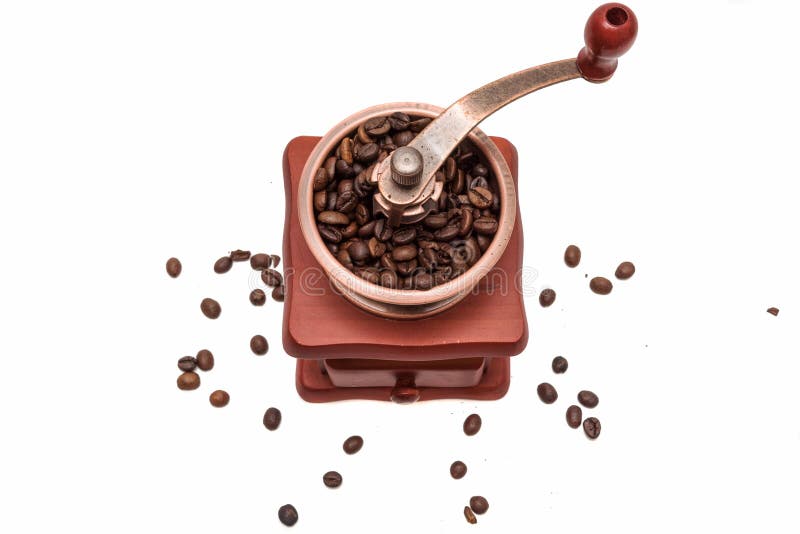 Vintage Coffee Mill Isolated on White Background Stock Photo Image of