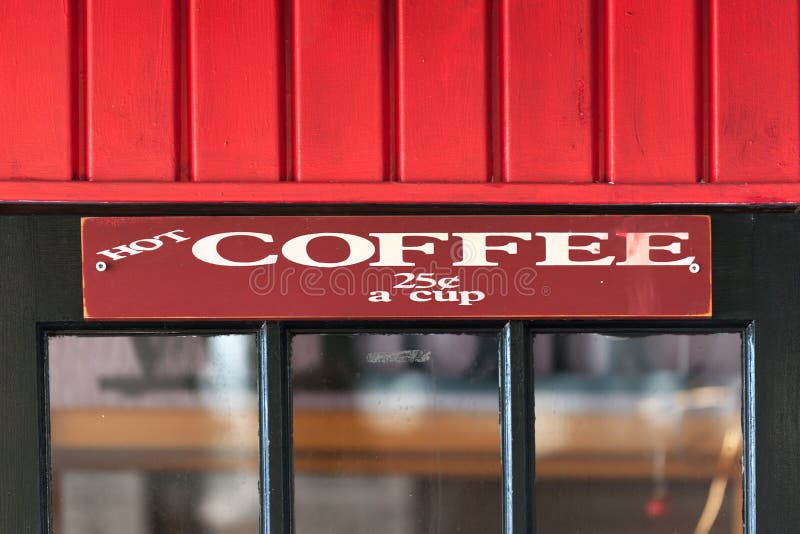 Vintage coffee shop sign stock photo. Image of roadside 83281364