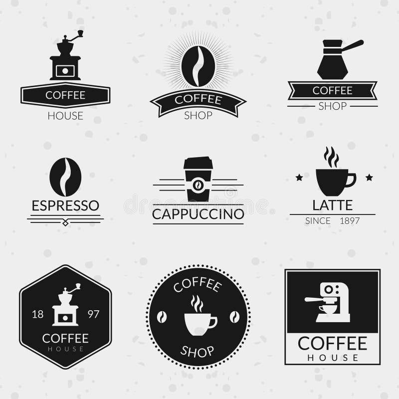 Set of Coffee Cup Vector Symbols Stock Vector - Illustration of cafe ...