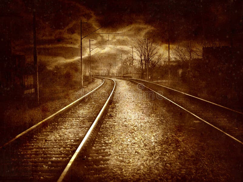 Vintage collage - old railroad