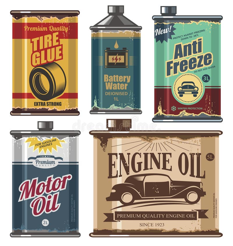 Vintage collection of car and transportation related products royalty free illustration Vintage collection of car and transportation related products royalty free illustration