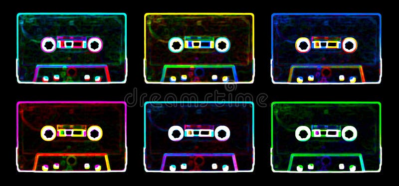 Vintage Colorful 1980s Cassette Tape Stock Photo Image of label