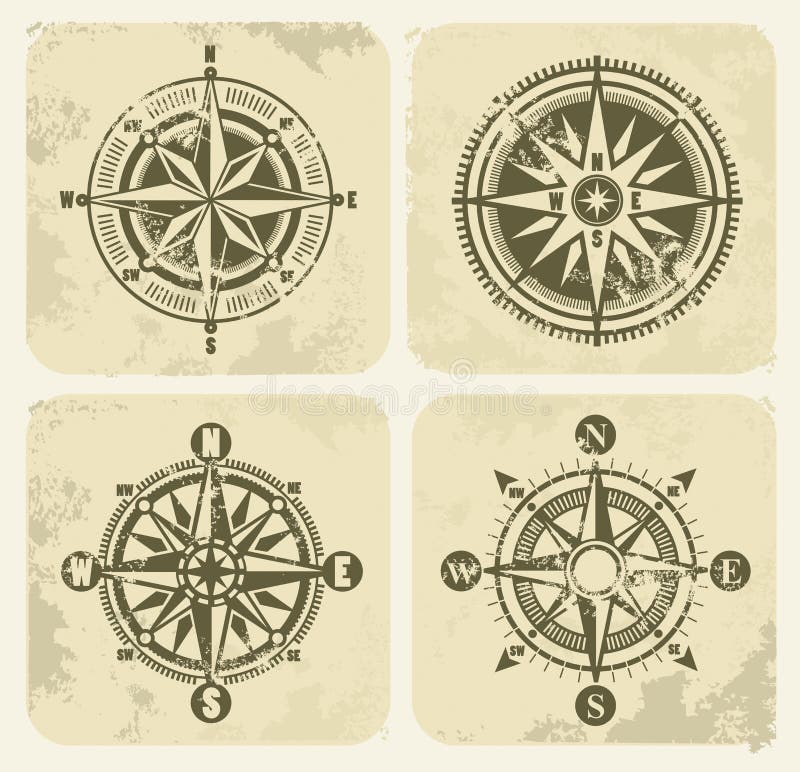 vintage compass sketch