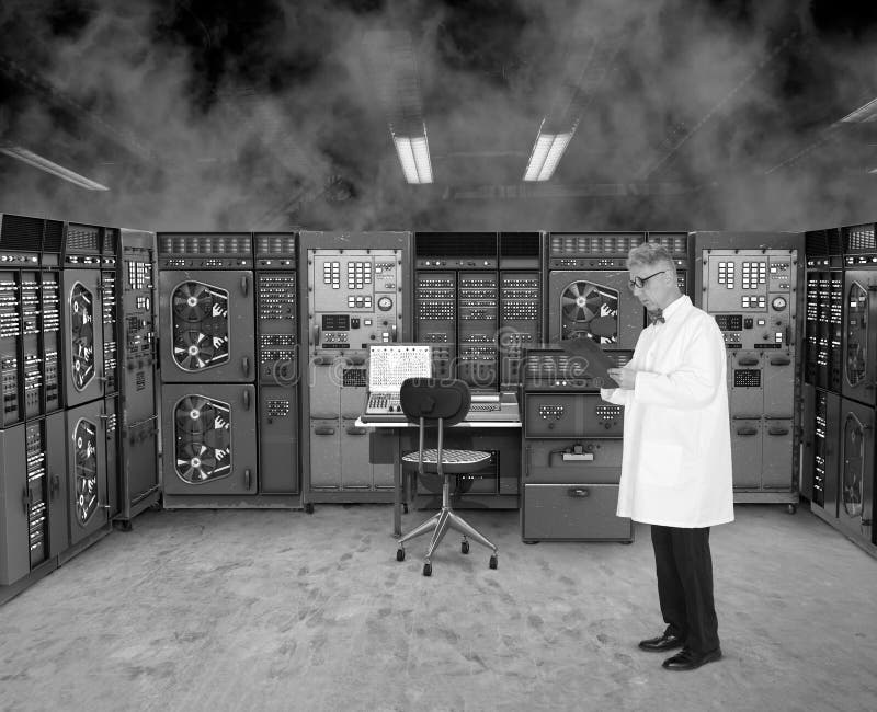 Vintage Computer Nerd Scientist, Technology, Electronics