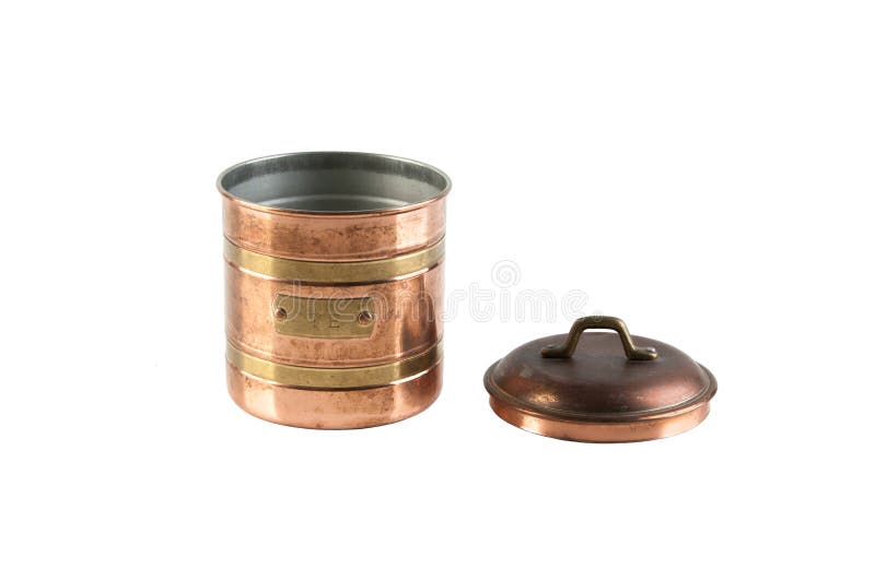 Vintage Copper Container Isolated on White Stock Photo Image of