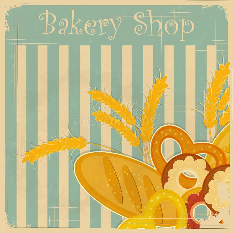 Vintage cover menu for Bakery vector illustration