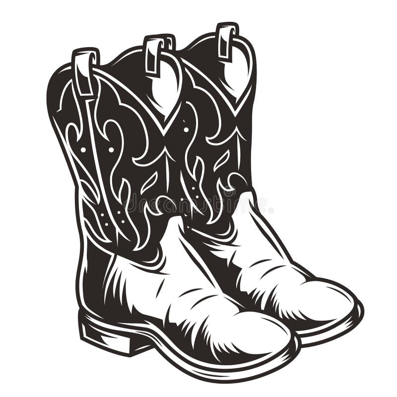 Vintage Cowboy Boots Concept Stock Vector - Illustration of symbol ...