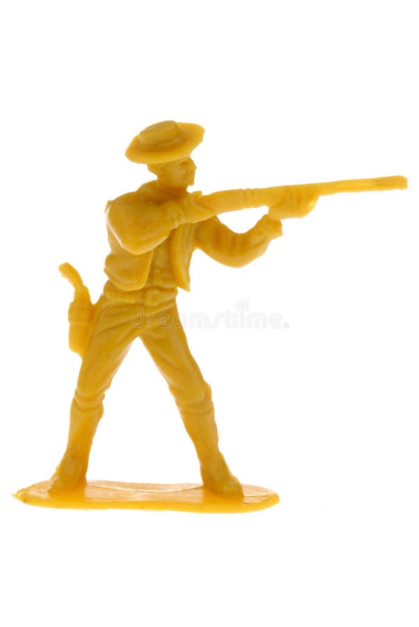 Cowboys Indians Holding Gun Sitting Horse Yellow Man Figure VTG Playset Plastic 