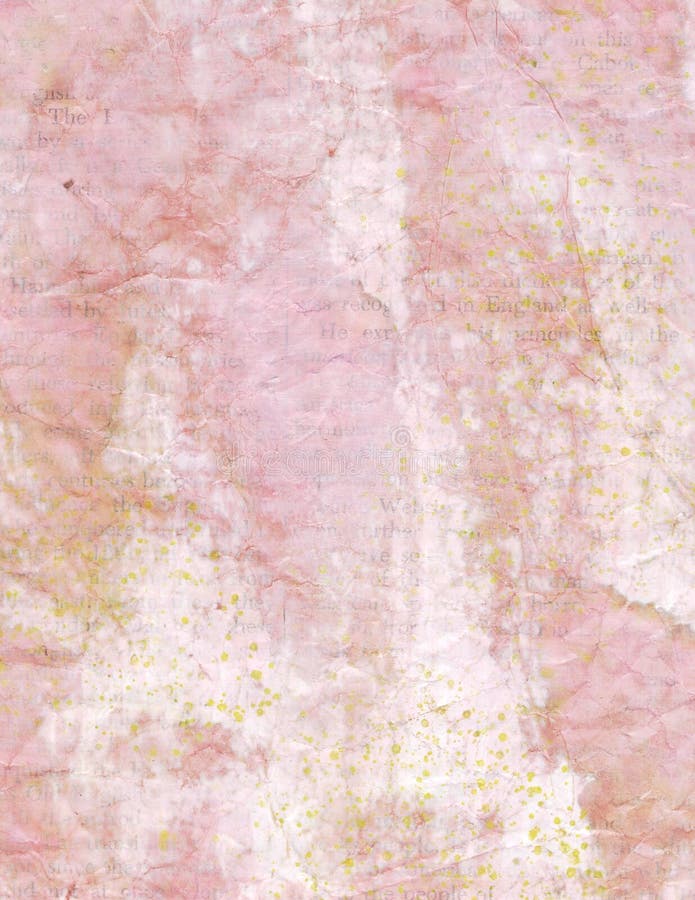 Vintage crumpled pink and white paper background with text. Vintage crumpled pink and white paper background with text