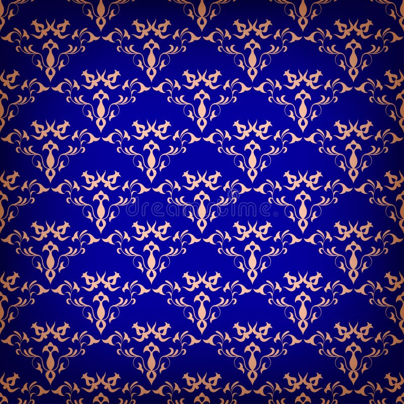 Vintage de vecteur sans couture avec le modèle de damassé illustration stock Vintage de vecteur sans couture avec le modèle de damassé illustration stock
