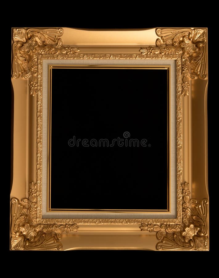 Vintage Decorative Antique Frame, Isolated on Black Background Stock