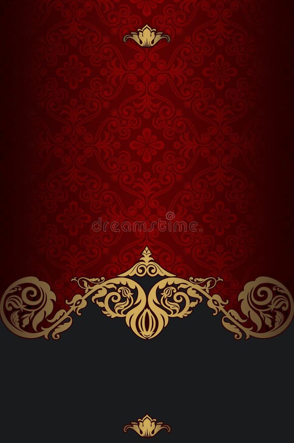 Vintage Decorative Background with Gold Border. Stock Illustration ...