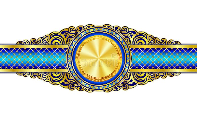 Vintage decorative banner with gold plated circle in the center royalty free illustration Vintage decorative banner with gold plated circle in the center royalty free illustration